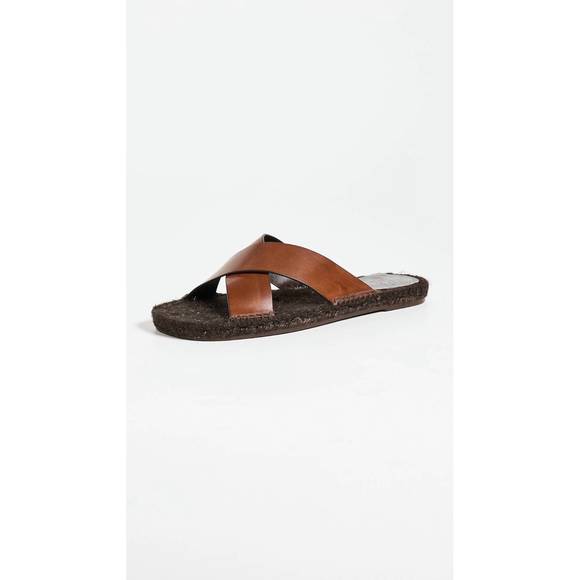 NEW CASTANER men\'s kevin leather slip on sandal in marron chocolate main image 5